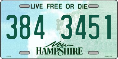 NH license plate 3843451