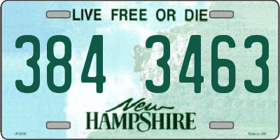 NH license plate 3843463