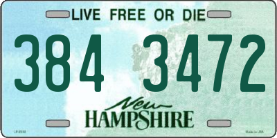 NH license plate 3843472