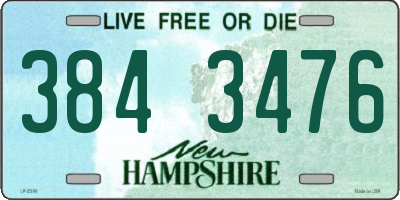 NH license plate 3843476