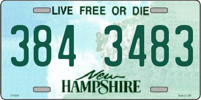NH license plate 3843483