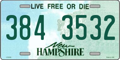 NH license plate 3843532