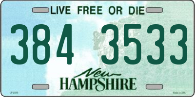 NH license plate 3843533