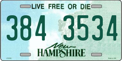NH license plate 3843534