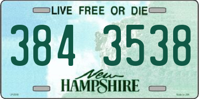NH license plate 3843538