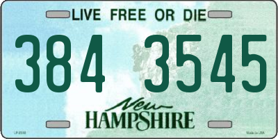 NH license plate 3843545