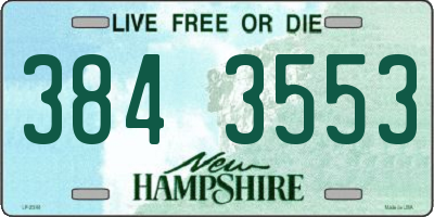 NH license plate 3843553