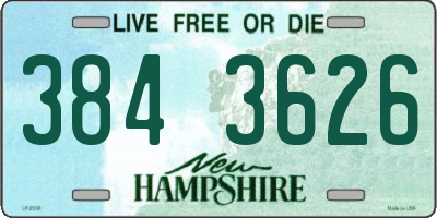 NH license plate 3843626