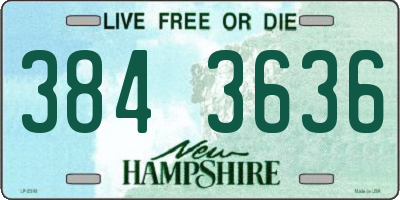 NH license plate 3843636
