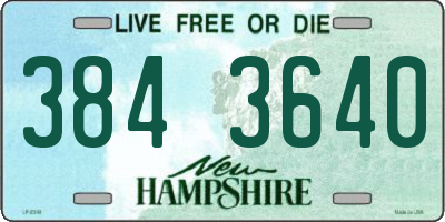 NH license plate 3843640
