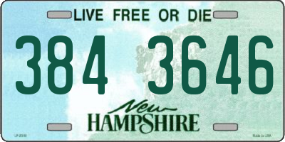 NH license plate 3843646