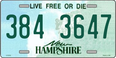 NH license plate 3843647