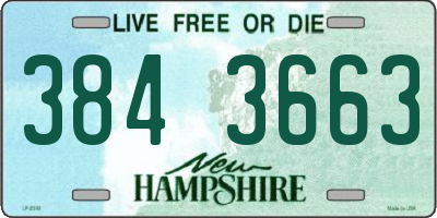 NH license plate 3843663