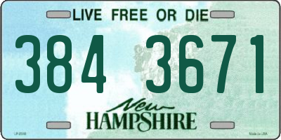 NH license plate 3843671