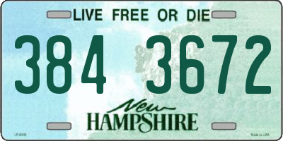 NH license plate 3843672