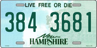NH license plate 3843681