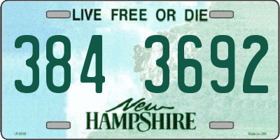 NH license plate 3843692