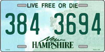 NH license plate 3843694