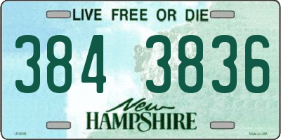 NH license plate 3843836