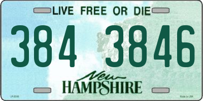 NH license plate 3843846