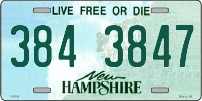 NH license plate 3843847