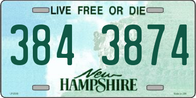 NH license plate 3843874