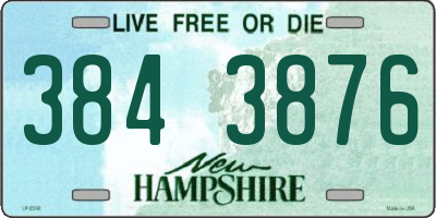 NH license plate 3843876