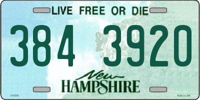 NH license plate 3843920