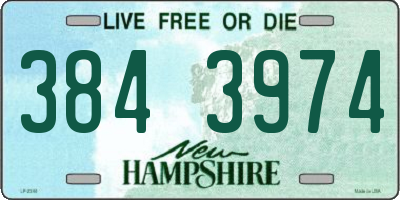 NH license plate 3843974