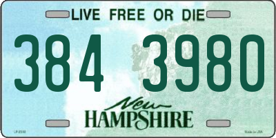 NH license plate 3843980