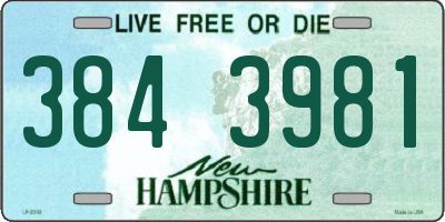NH license plate 3843981