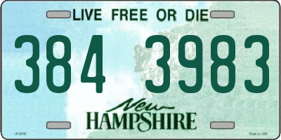 NH license plate 3843983