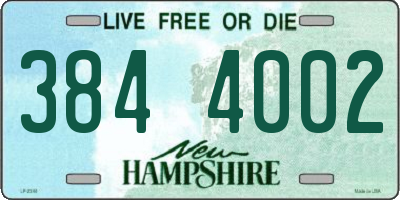 NH license plate 3844002