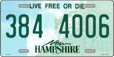 NH license plate 3844006