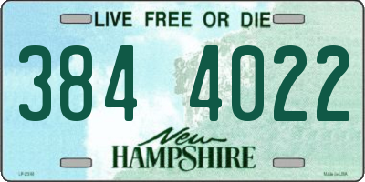 NH license plate 3844022