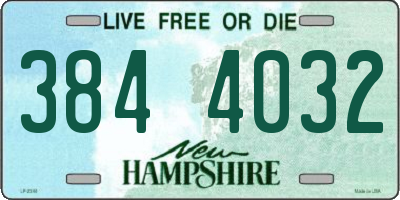 NH license plate 3844032