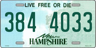 NH license plate 3844033