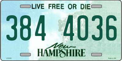 NH license plate 3844036