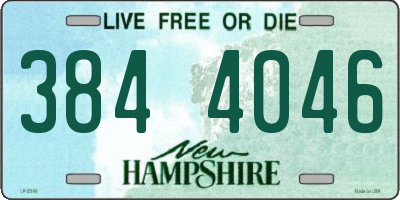 NH license plate 3844046