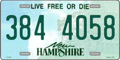 NH license plate 3844058