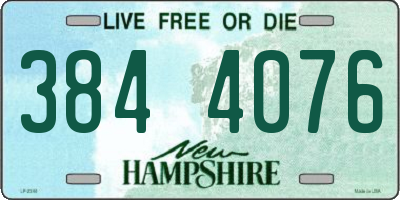 NH license plate 3844076