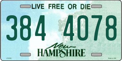 NH license plate 3844078