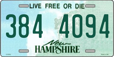 NH license plate 3844094