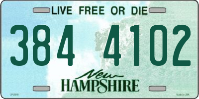 NH license plate 3844102