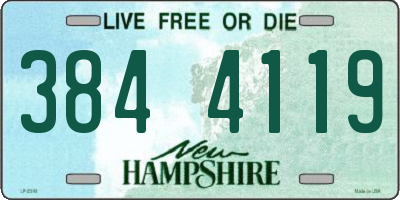 NH license plate 3844119