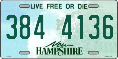 NH license plate 3844136