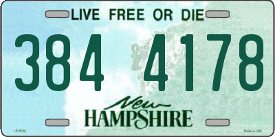 NH license plate 3844178
