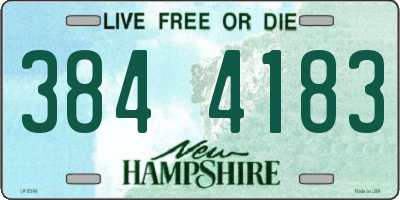 NH license plate 3844183