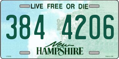 NH license plate 3844206