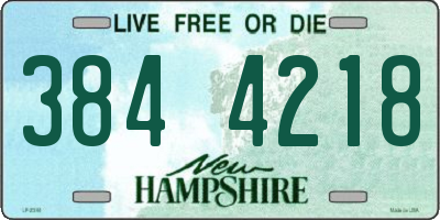 NH license plate 3844218